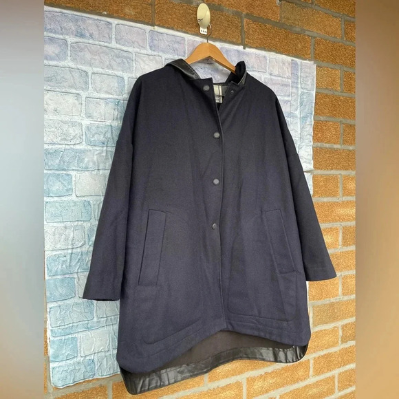 PRET POUR PARTIR WOOL WATERPROOF FABRIC MIX NYMPHEA COAT SIZE 38 /8 - Picture 3 of 13